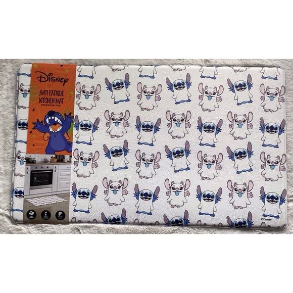 Disney Stitch And Angel Anti Fatigue Kitchen Mat 18 X 30” Halloween Ghosts NEW - Picture 1 of 9
